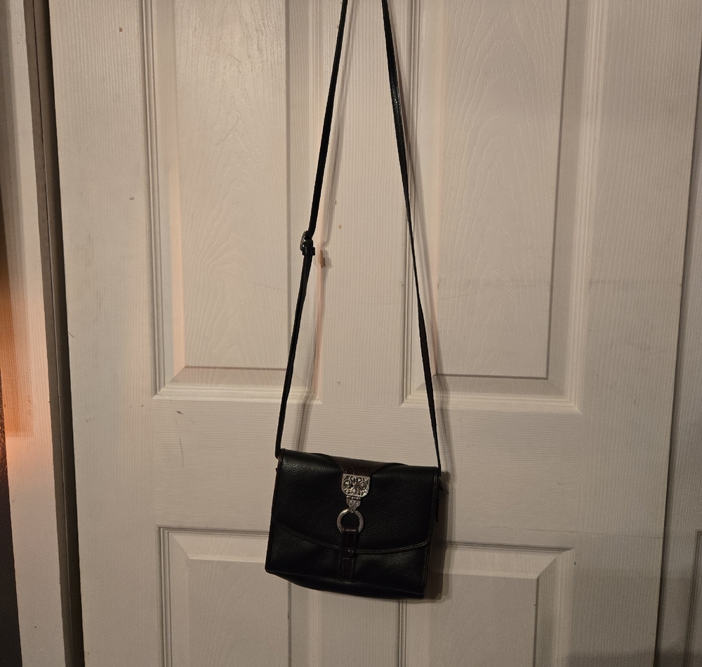 Brighton Black Crossbody Bag with Silver Accent